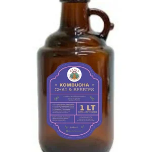 kombucha 1 litro growler ambar chai & berries