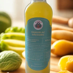 Bebida probiótica a base de repollo y vegetales más vinagre de manzana